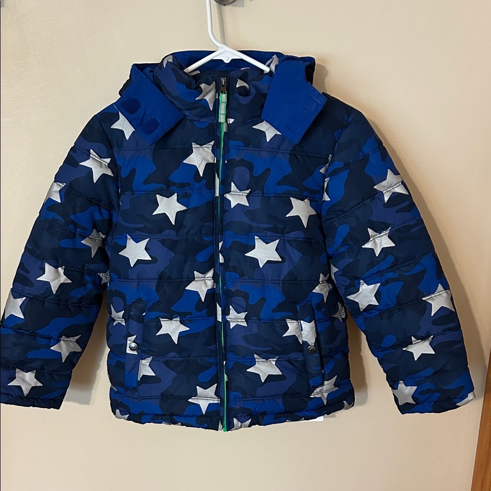 Mini Boden Blue Camouflage Jacket 9-10
